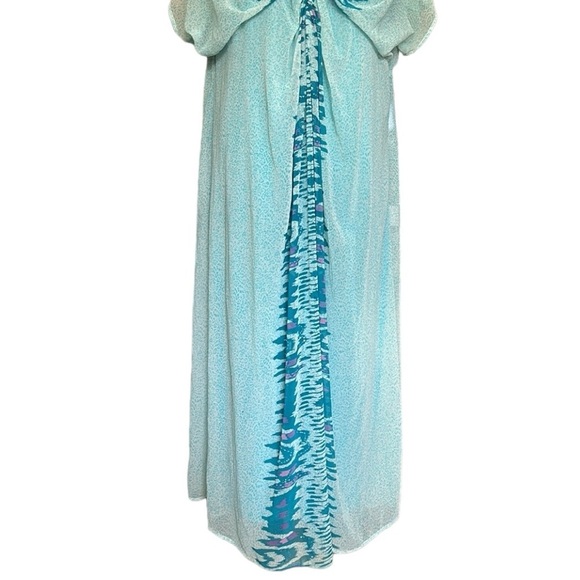 BADGLEY MISCHKA American Glamour Boho Coastal Blue Embellished Maxi Dress, 2XL - Picture 3 of 15